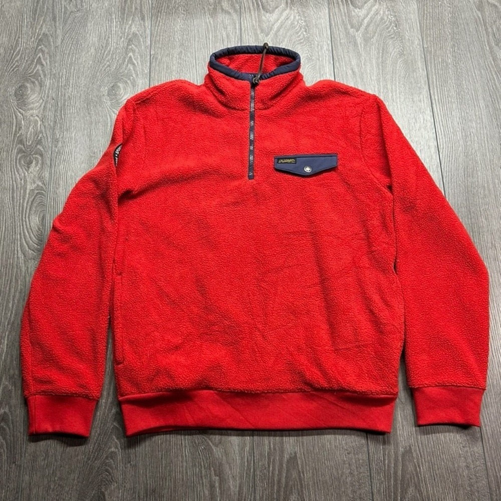 Polo Ralph Lauren Sportsmen Medium Wildlife Red Sherpa Fleece Quarter Zip